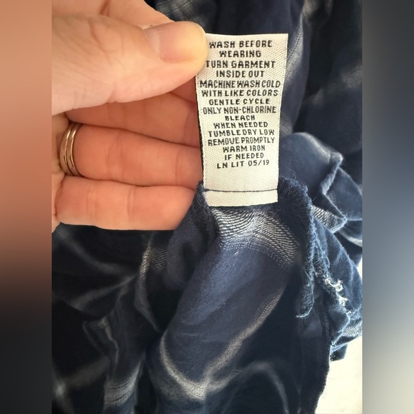 Vanilla Star Button Up Long Sleeve Plaid Flannel Womans SZ XXL Blue White Casual - Picture 6 of 10